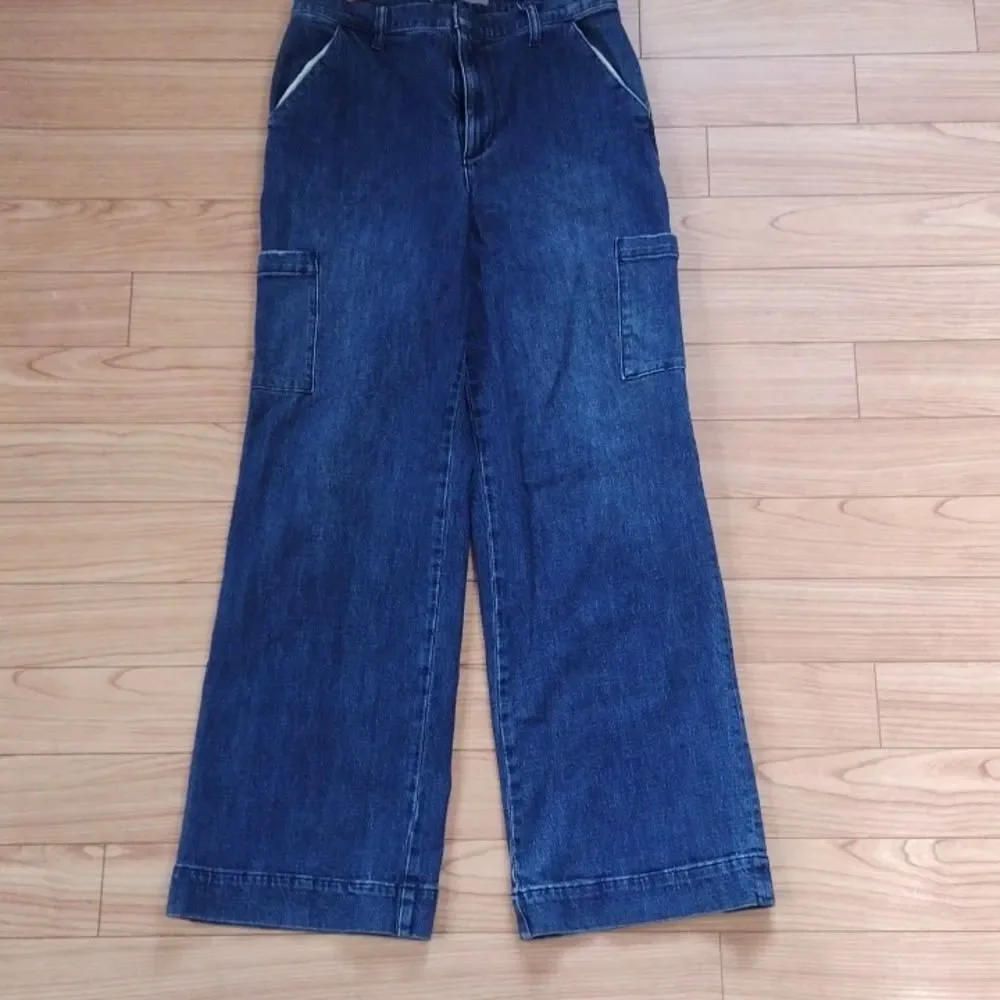 Joe's Jeans Wide Leg Dalia Cargo Dark Wash Denim Jeans Size 31